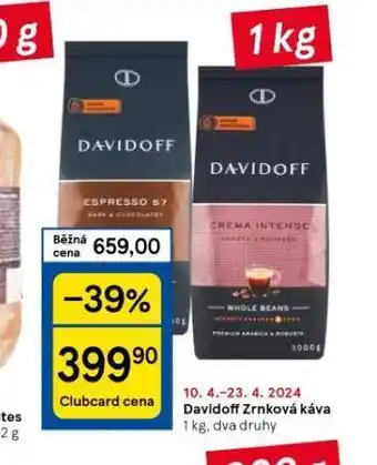 Tesco Davidoff zrnková káva nabídka