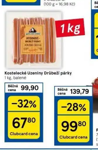Tesco Drůbeží párky nabídka