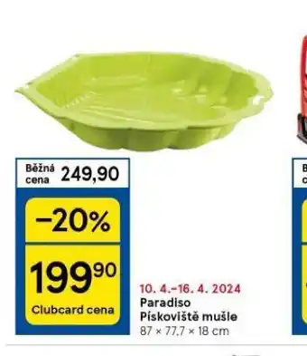 Tesco Paradiso pískoviště mušle nabídka