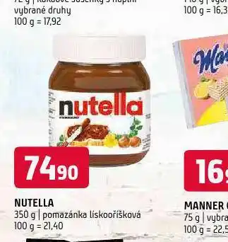 Terno Nutella pomazánka lískooříšková nabídka