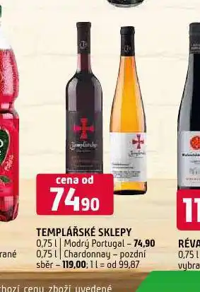 Terno Templářské sklepy chardonnay nabídka