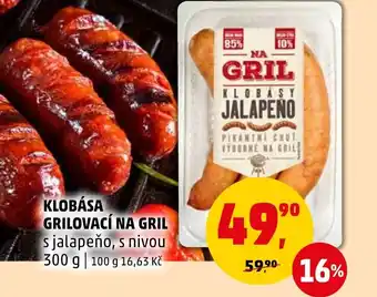 Penny Market KLOBÁSA GRILOVACÍ NA GRIL nabídka