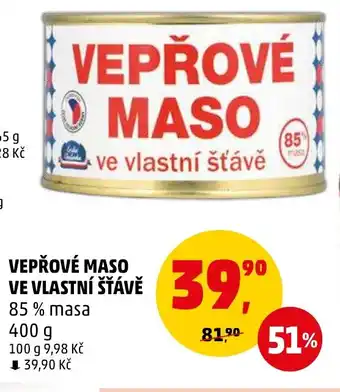 Penny Market VEPŘOVÉ MASO VE VLASTNÍ ŠŤÁVĚ nabídka