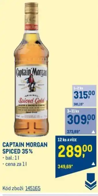 Makro CAPTAIN MORGAN SPICED 35% nabídka