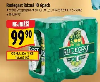 Albert Radegast Rázná 10 6pack nabídka