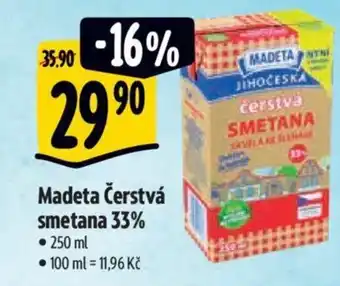 Albert Madeta Čerstvá smetana 33% nabídka