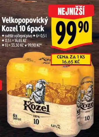 Albert Velkopopovický Kozel 10 6pack nabídka