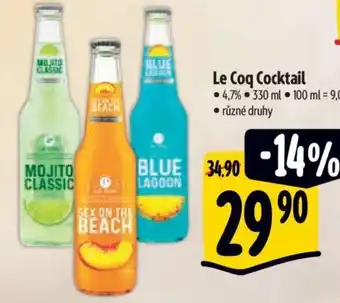 Albert Le Coq Cocktail nabídka