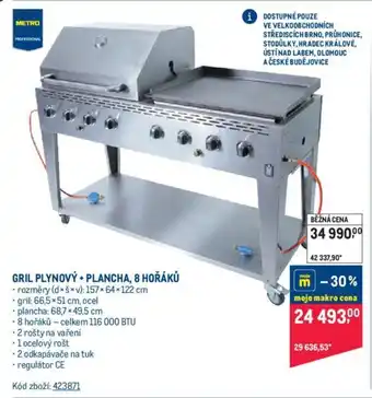 Makro GRIL PLYNOVÝ + PLANCHA, 8 HOŘÁKŮ nabídka