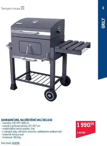 Makro ZAHRADNÍ GRIL NA DŘEVĚNÉ UHLÍ DELUXE nabídka