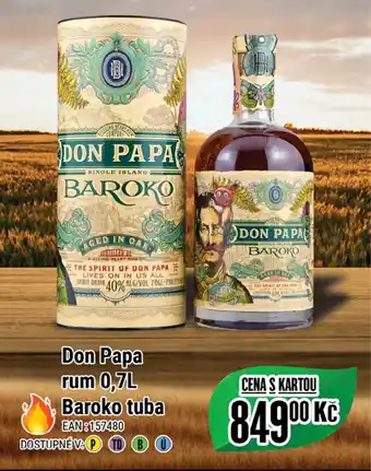 Tamda Foods Don Papa rum 0,7L Baroko tuba nabídka