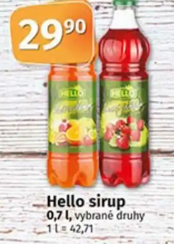 COOP TIP Hello sirup 0,7 L nabídka