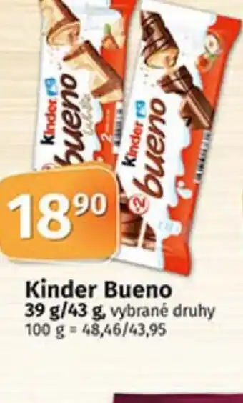 COOP TIP Kinder Bueno 39 g/43 g nabídka