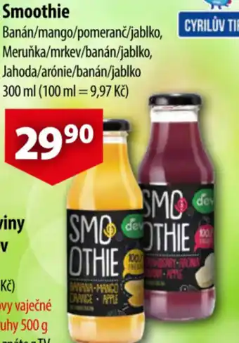 CBA Smoothie nabídka