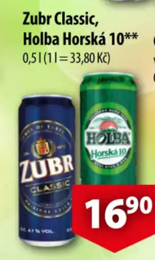 CBA Zubr Classic, Holba Horská 10 0.5L nabídka