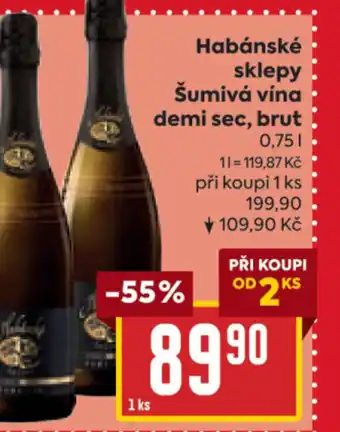 Billa Habánské sklepy Šumivá vína demi sec, brut 0.75L nabídka