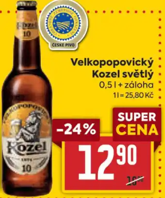 Billa Velkopopovický Kozel světlý 0,5l nabídka