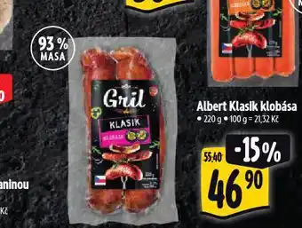 Albert Klasik klobása nabídka