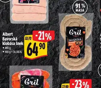 Albert Bavorská klobása šnek nabídka