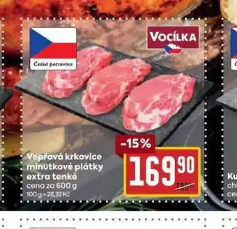 Billa Vepřová krkovice minutkové plátky extra tenké nabídka
