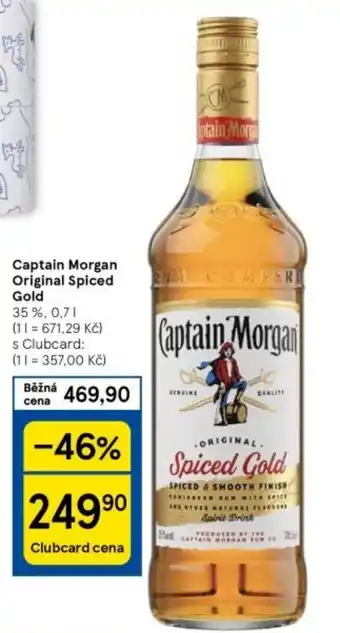 Tesco Captain Morgan Original Spiced Gold 0.7L nabídka