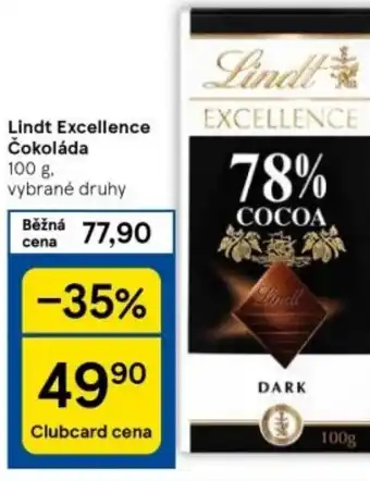 Tesco Lindt Excellence Čokoláda nabídka
