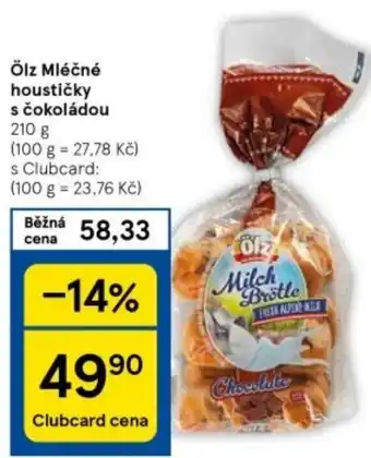 Tesco Ölz Mléčné houstičky s čokoládou nabídka