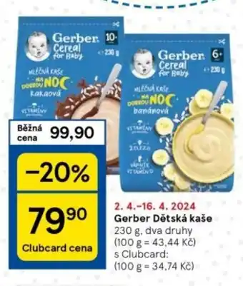 Tesco Gerber Dětská kaše nabídka