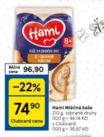 Tesco Hami Mléčná kaše nabídka