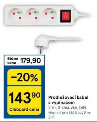 Tesco Prodlužovací kabel s vypínačem nabídka