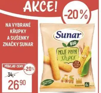 Globus NA VYBRANÉ KRUPKY A SUŠENKY ZNAČKY SUNAR nabídka