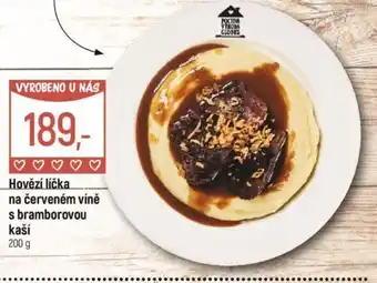 Globus Hovězí líčka na červeném víně s bramborovou kaší nabídka