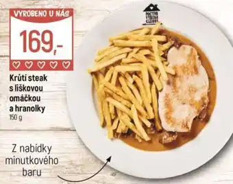 Globus Krůtí steak sliškovou omáčkou a hranolky nabídka