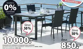 JYSK ZAHRADNÍ STŮL KOPERVIK A STOHOVACÍ ŽIDLE GUDHJEM nabídka