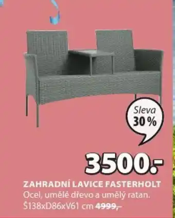 JYSK ZAHRADNÍ LAVICE FASTERHOLT nabídka