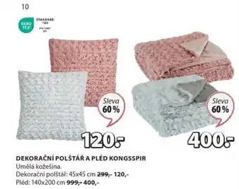 JYSK DEKORAČNÍ POLŠTÁŘ A PLÉD KONGSSPIR nabídka