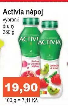 COOP DISKONT Activia nápoj nabídka