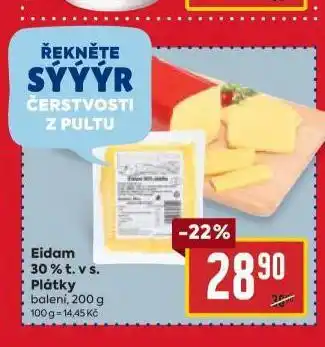 Billa Eidam 30% plátky nabídka