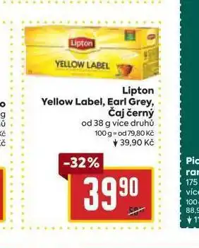 Billa Lipton yellow label, earl grey, čaj černý nabídka