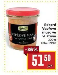 Billa Rekord vepřové maso ve vlastní šťávě nabídka