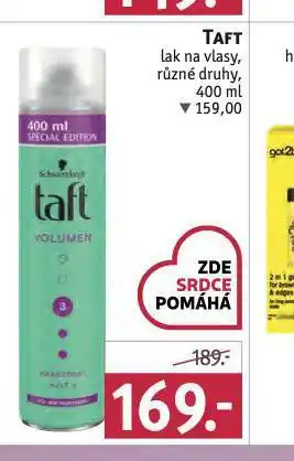 Rossmann Taft lak na vlasy nabídka