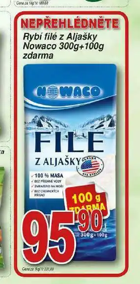 Lidl Rybí filé z aljašky nowaco nabídka