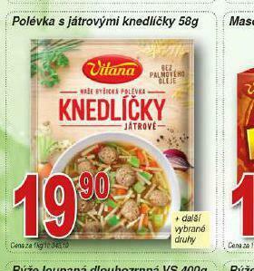 Lidl Vitana polévka s játrovými knedlíčky nabídka