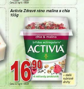 Lidl Activia zdravé ráno malina s chia nabídka
