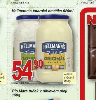 Lidl Hellman´s tatarská omáčka, majonéza nabídka