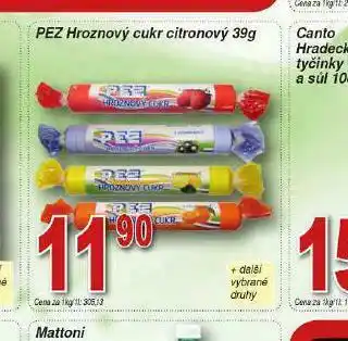 Lidl Pez hroznový cukr citronový nabídka