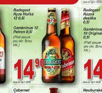 Lidl Pivo radegast ryze hořká 12 nabídka