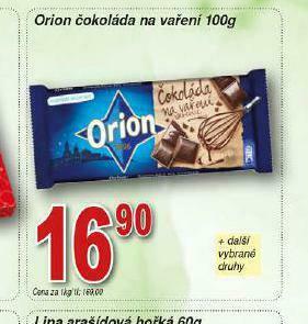 Lidl Orion čokoláda na vaření nabídka