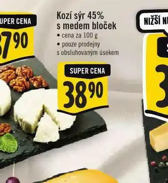 Jip Kozí sýr 45% s medem bloček nabídka