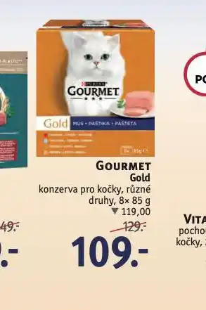 Rossmann Gourmet gold konzerva pro kočky nabídka